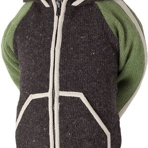 NEW! Laundromat Boys Shefford Charcoal Gray & Green Zip Hoodie Wool Jacket NWOT